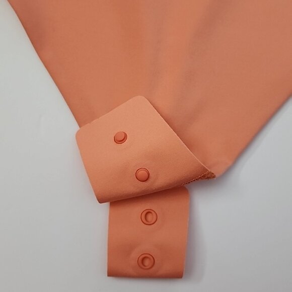 Wundermost Ultra-Soft Nulu Square-Neck Sleeveless Bodysuit Coral Kiss Size Large - Picture 12 of 15